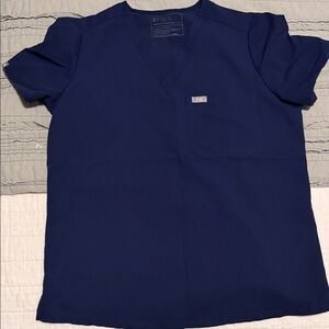 Figs Deep Blue V-Neck Scrub Top